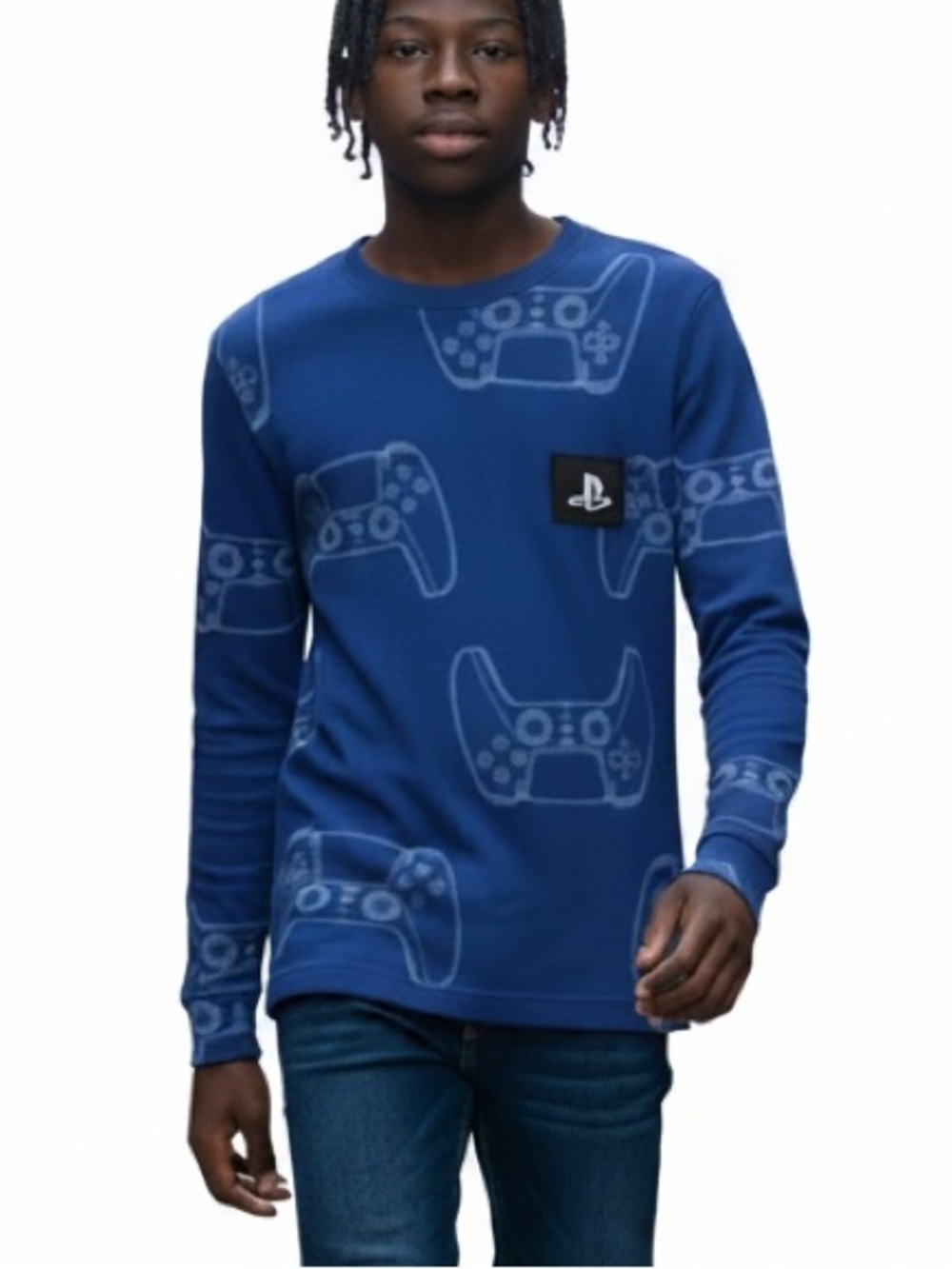 PlayStation Royal Blue Kids Long-Sleeve Tee